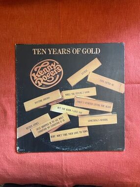 Kenny Rogers "Ten Years of Gold" Vinyl LP - Black & Gold Cover